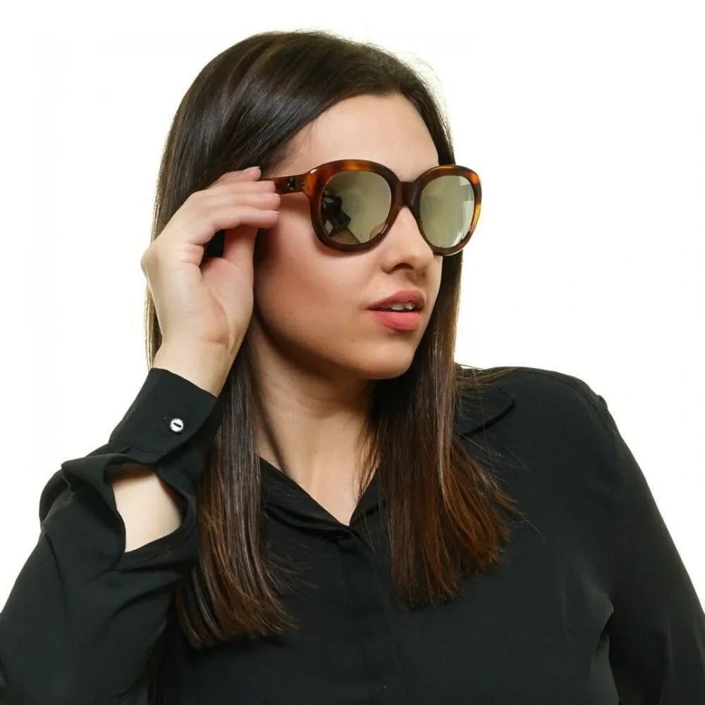 Celine Women Sunglasses Light Havana Smoke Mirror Oval CL40071I 56C BRAND NEW